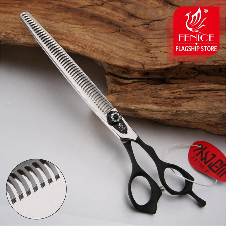 Fenice High Quality Professional 8.0inch pet grooming scissors for dogs cutting thinner shears scissors with fine tooth