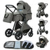 Luxurious Baby Stroller 3 in 1 Portable Travel Baby Carriage Aluminum Frame Folding Prams High Landscape Car for Newborn Baby