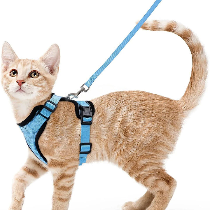 Cat Harness and Leash for Walking, Escape Proof Soft Adjustable Vest Harnesses for Cats, EasyControl