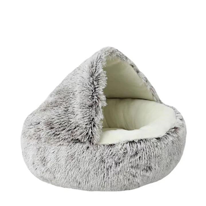 Cat Bed Round Plush Fluffy Hooded Cat Bed Cave, Cozy for Indoor Cats or Small Dog beds, Doughnut Calm Anti-nxiety Dog Bed