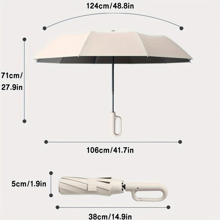 Xiaomi Windproof Umbrella Strong 105CM Reinforced Automatic Folding Umbrella Large Buckle Handle Wind/Water/Sun Resistant