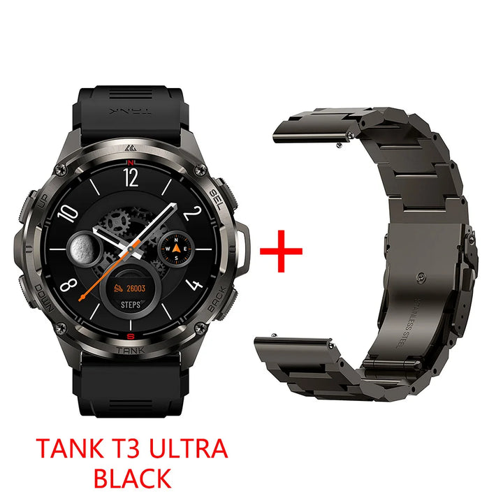 2024 Original KOSPET TANK T3 Ultra GPS Smart Watch Men Smartwatch 470mAh Digital Fitness AMOLED AOD Bluetooth Electronic Watches