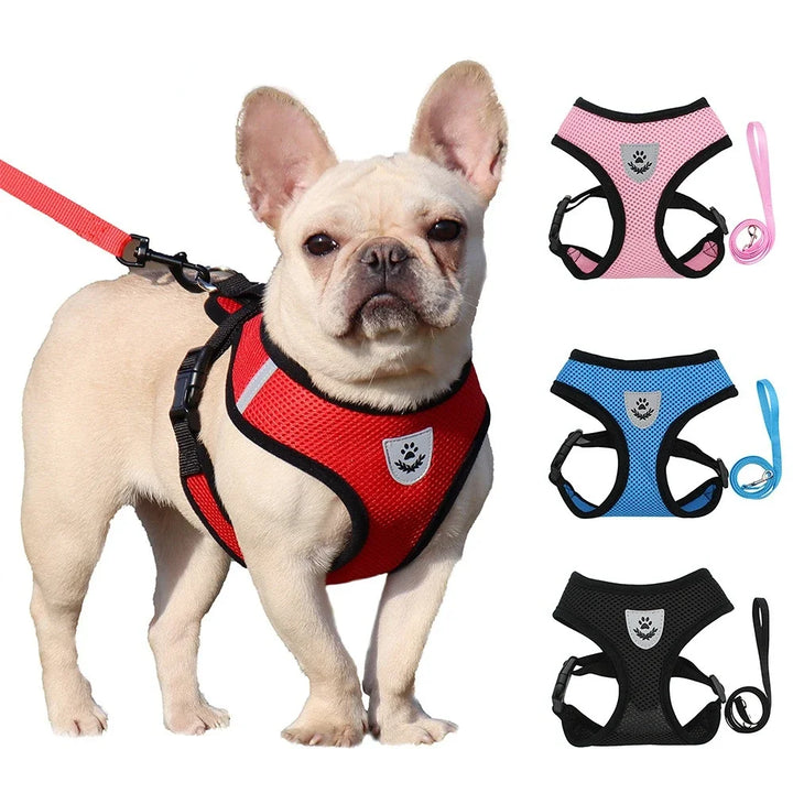 Summer Cat Dog Harness Lead Leash Adjustable Vest Polyester Mesh Breathable Harnesses Reflective for Small Dog Cat Lesah