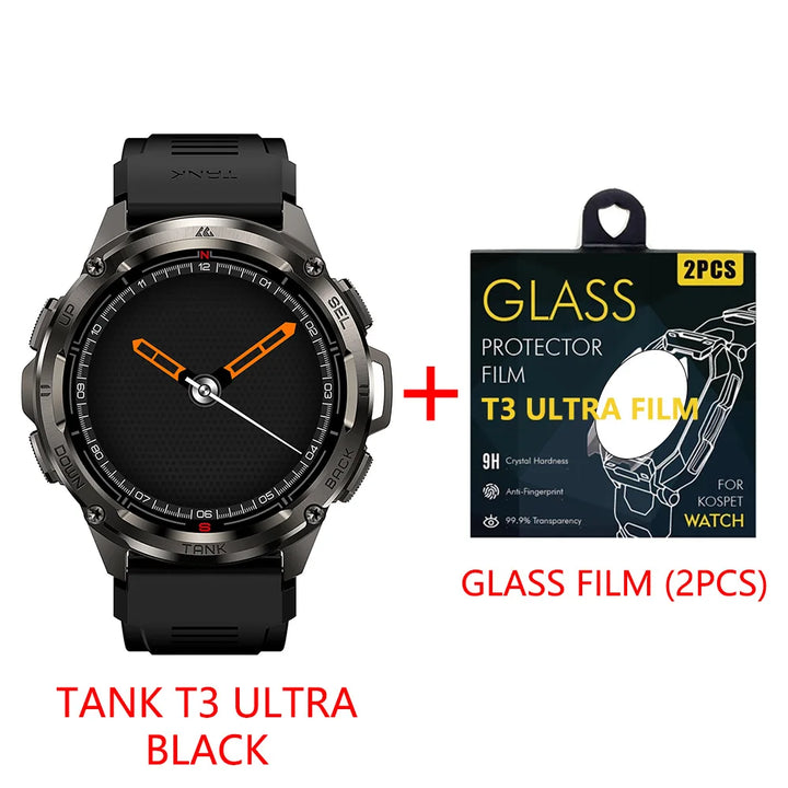 2024 Original KOSPET TANK T3 Ultra GPS Smart Watch Men Smartwatch 470mAh Digital Fitness AMOLED AOD Bluetooth Electronic Watches