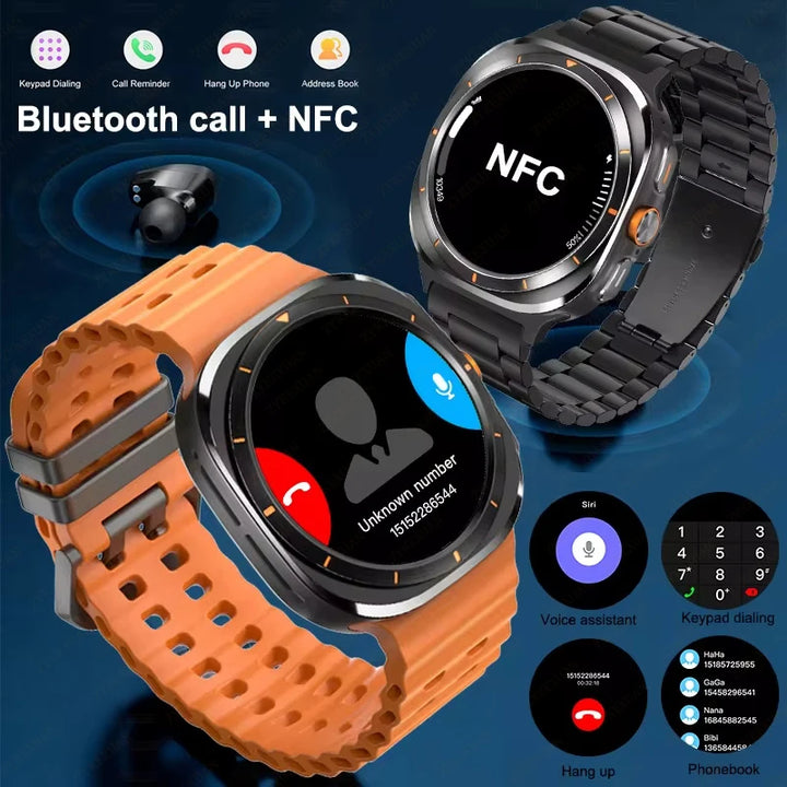 For Samsung Galaxy Watch 7 Ultra GPS Compass NFC Smart Watch Outdoor Sports Man AMOLED BT Call IP68 Galaxy 6 Upgraded Smartwatch